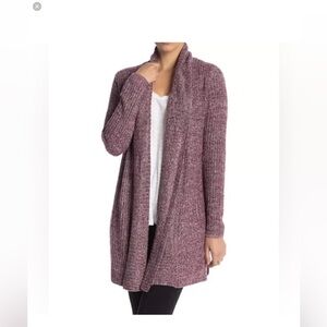 Barefoot Dreams cozy chic long maroon color cardigan with pockets